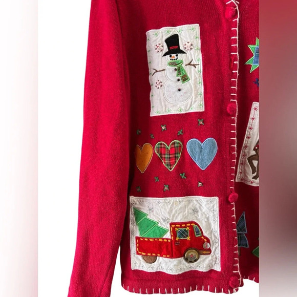 Vintage Christmas sweater cardigan - Picture 2 of 5